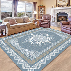 Vintage Persian Area Rug Crystal Velvet Non-slip Soft Polyester Mat