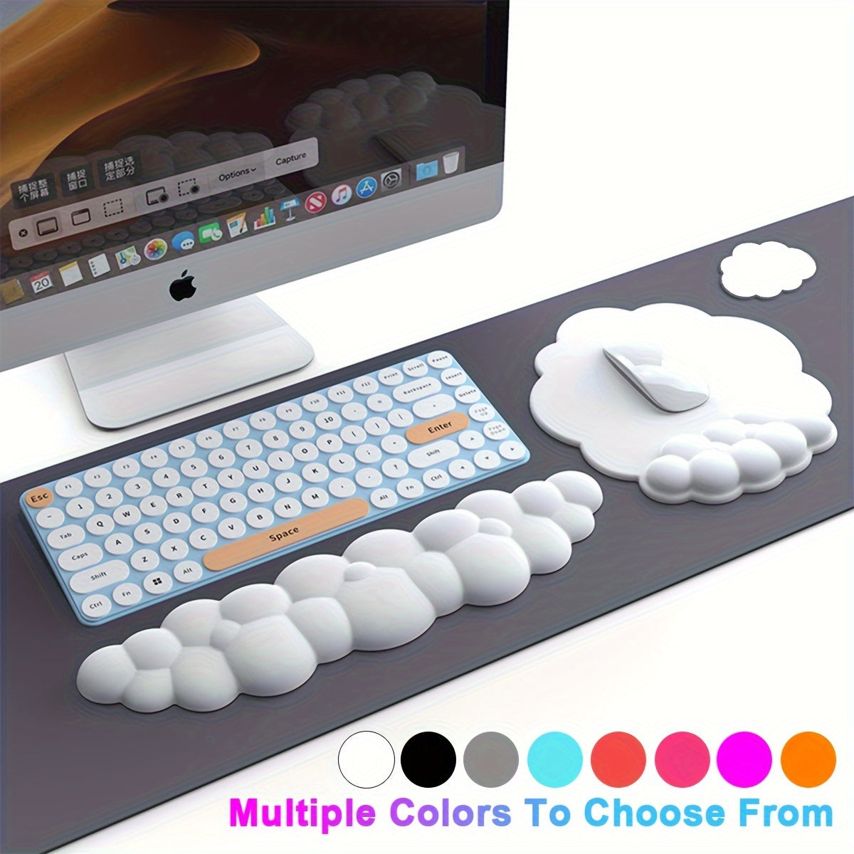 Ergonomic Memory Foam Wrist Rest Set - Mouse Pad, Wrist Support Pad, Coaster