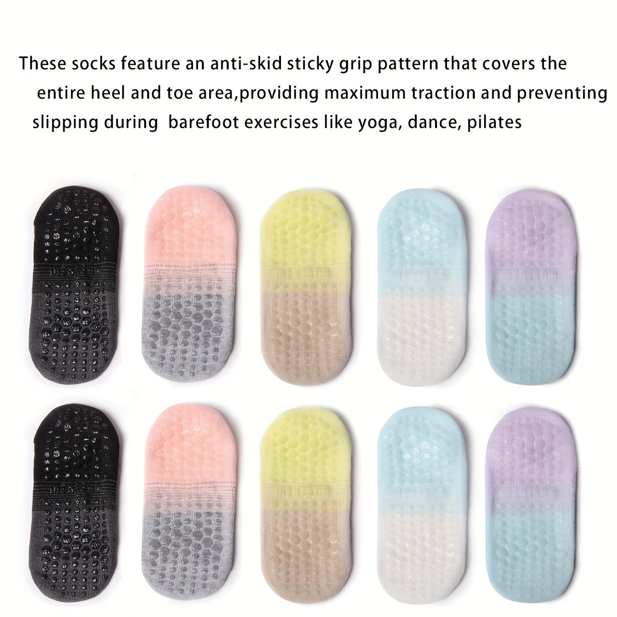6Pairs Women's Non slip Yoga Pilates Socks Soft Comfortable Ankle Socks