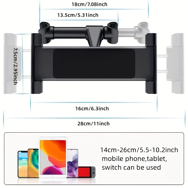 Tablet Headrest Holder Stand Cradle for iPad, Galaxy Tabs, Cellphones & Tablets