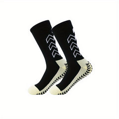 Non-Slip Silicone Athletic Socks for Football - Breathable Mid Calf Socks