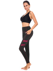 Sporty Yoga Pants Stretch Side Pocket Slimming Leggings Activewear
