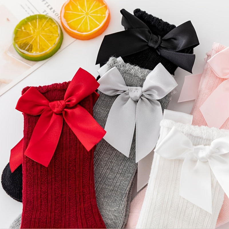 Baby Girls Bow Cotton Knee High Stockings