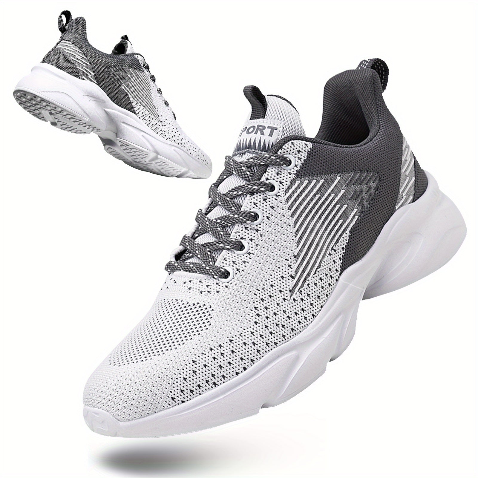 Men's Breathable Mesh Striped Running Shoes Outdoor Comfortable Walking Shoes