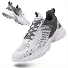 Men's Breathable Mesh Striped Running Shoes Outdoor Comfortable Walking Shoes