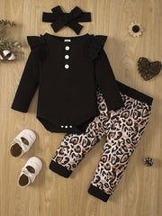 Baby Girl's Casual Outfit Long Sleeve Triangle Romper
