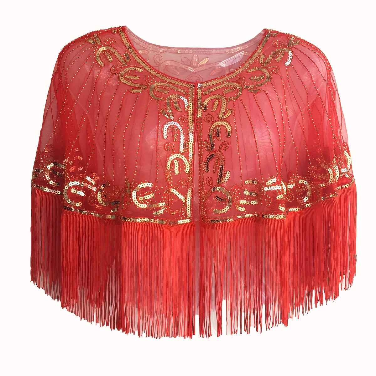 1920s Retro Sequin Shawl Tassel Wrap Flapper Shawls