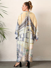 Floral Print Long Sleeve Cover Up with Belt