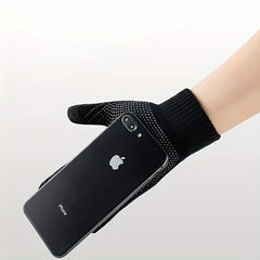 Non Slip Touch Screen Warm Knitted Windproof Cycling Full Finger Glove