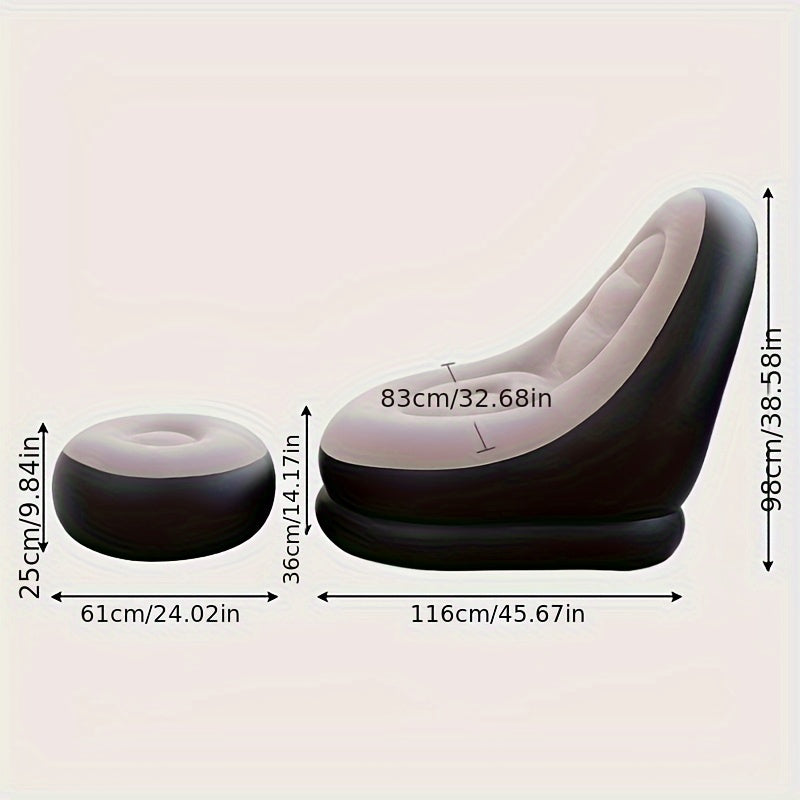 Portable Lazy Sofa Inflatable Lounge Chair With Footrest