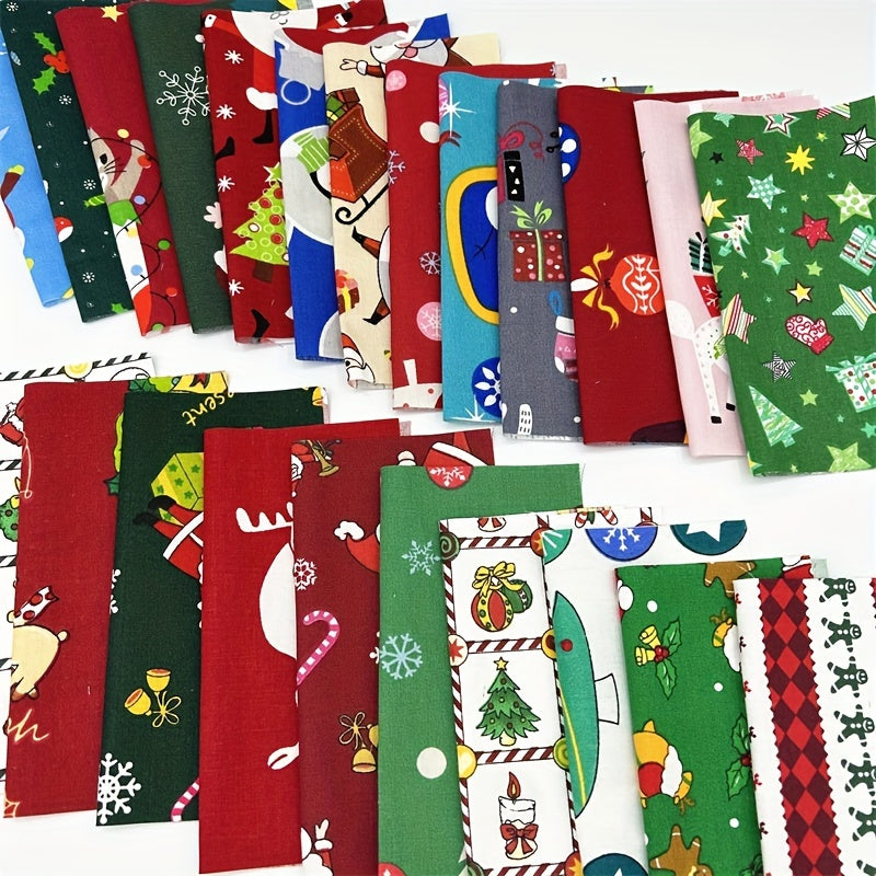 30pcs Christmas Series Patchwork Cloth Cotton Set for DIY Sewing Scrapbooking