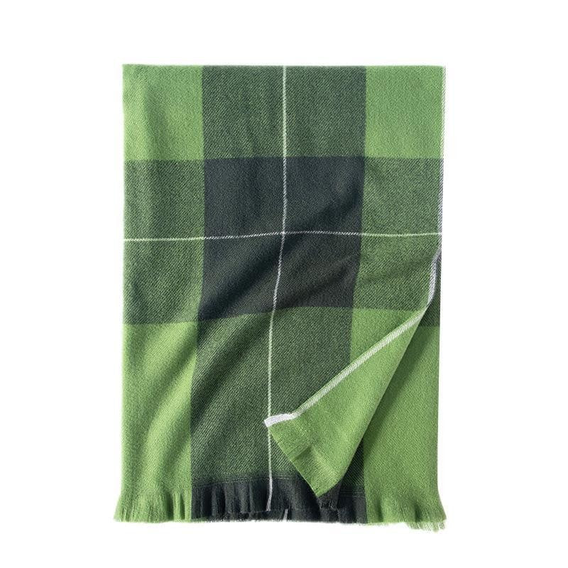 Cashmere Scarf Shawl Women's Plaid Thick Warm Scarf