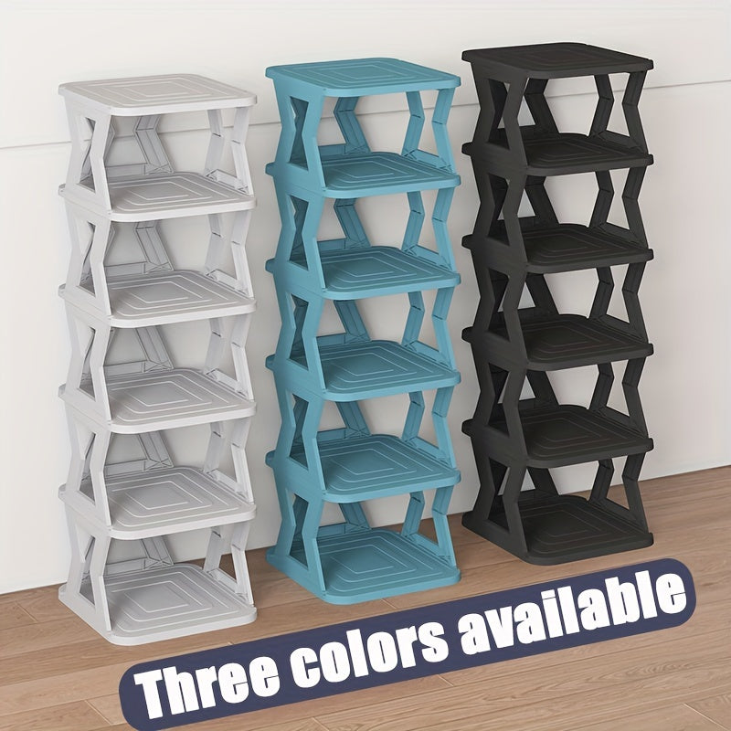 1pc High and Narrow Shoe Tower Rack for Small Space - Folding Shoe Storage