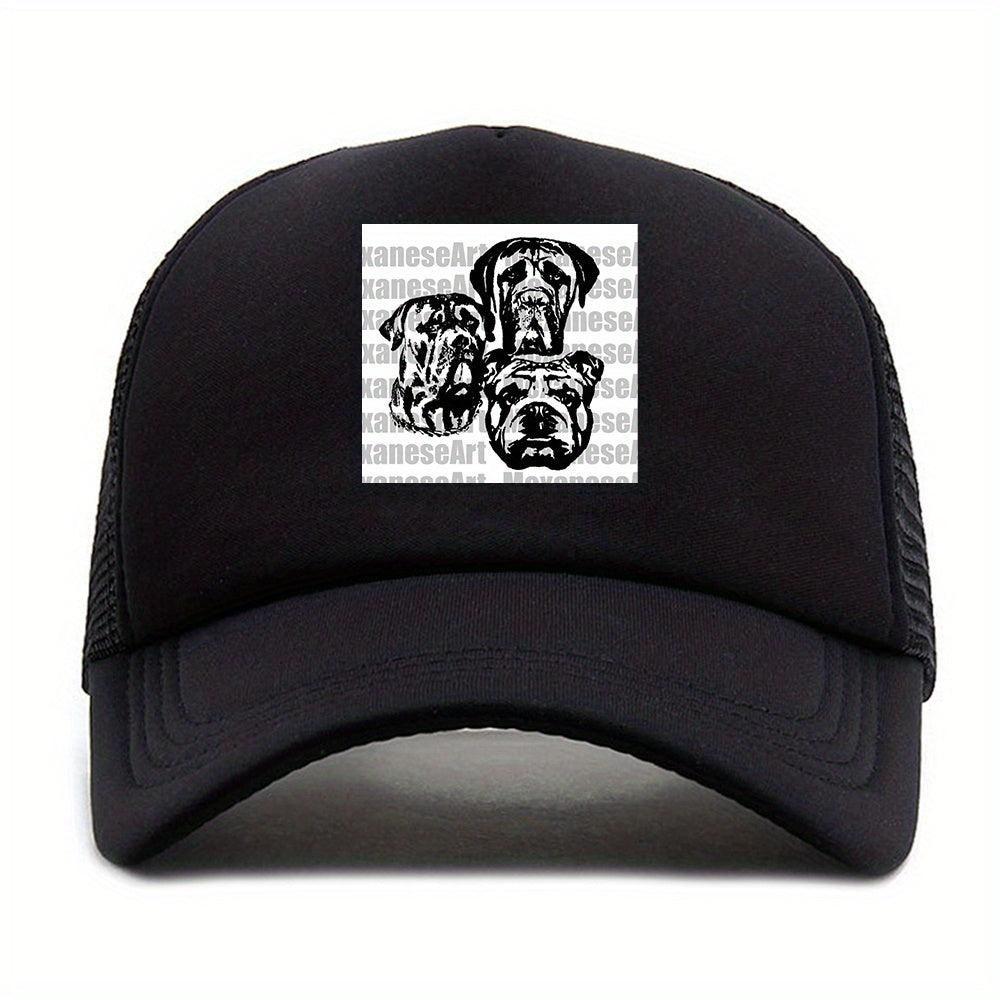 Adjustable Baseball Cap with Dogs Head Pattern for Fishing
