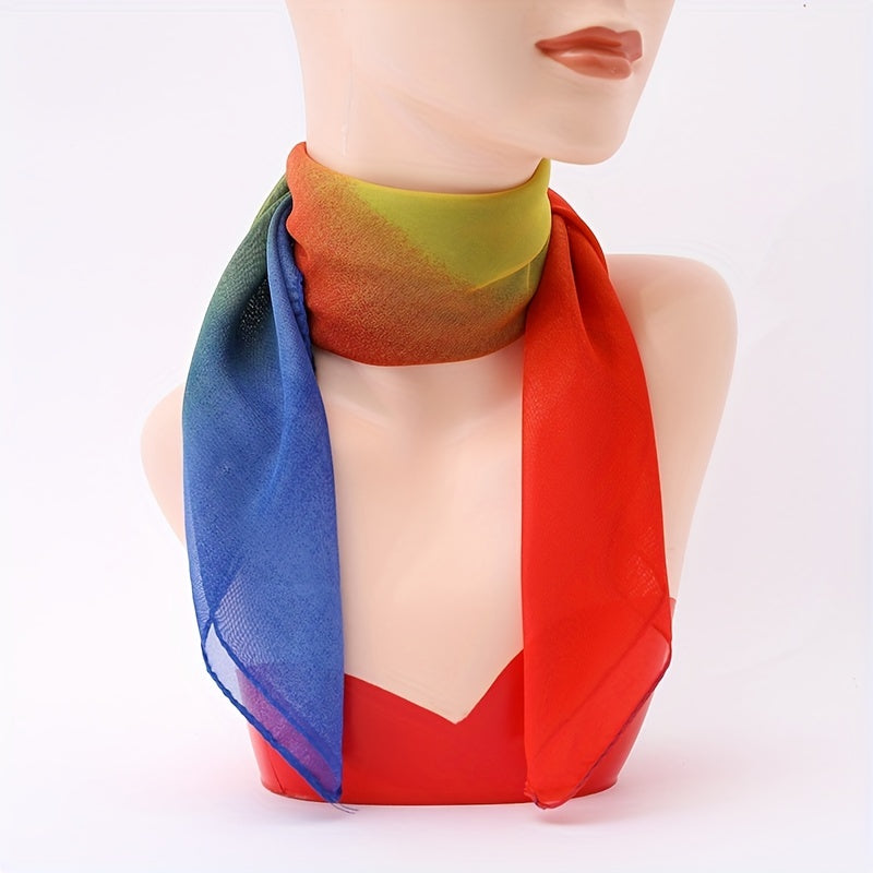 Chiffon Gradient Neckerchief Casual Square Scarf Bandana Women