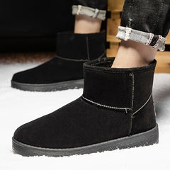 Men's Short Snow Boots Fleece Lined Winter Cotton Shoes