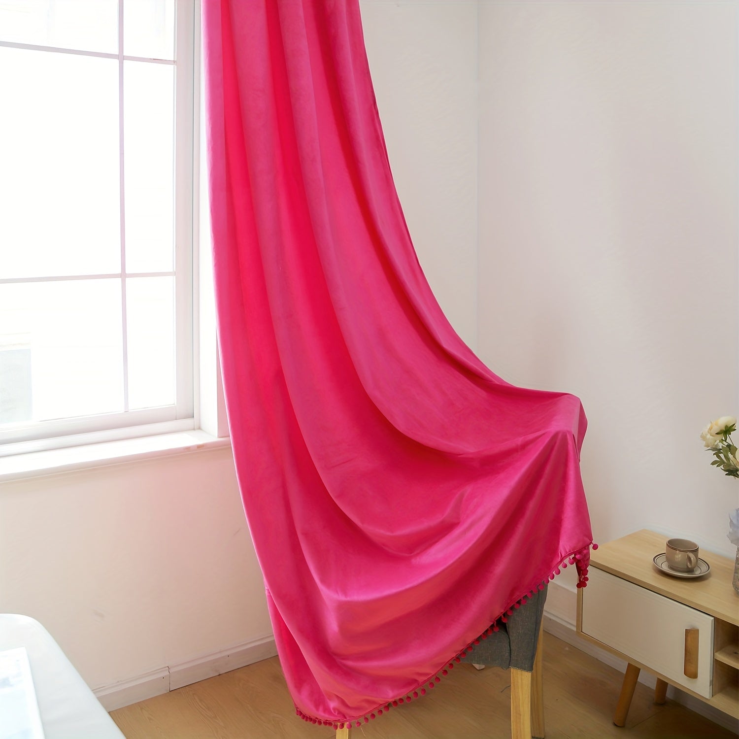 Grommet Top Velvet Curtains for Bedroom Living Room