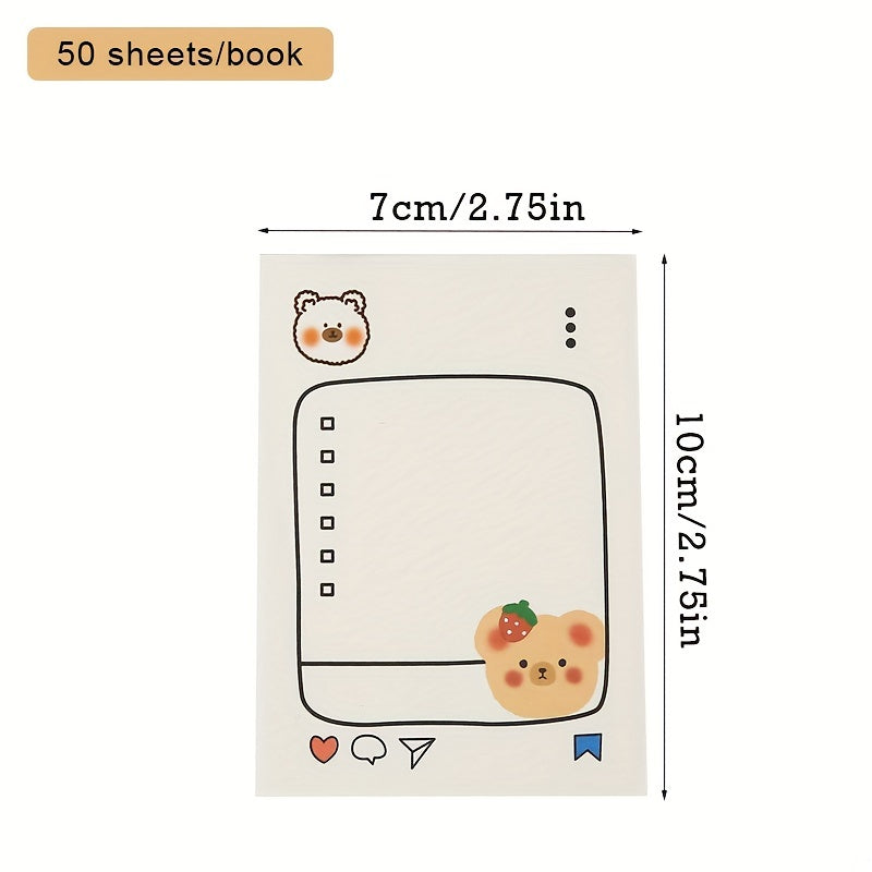 200pcs Bear Sticky Notes Fruit Sticky Notes Paper