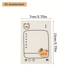 200pcs Bear Sticky Notes Fruit Sticky Notes Paper