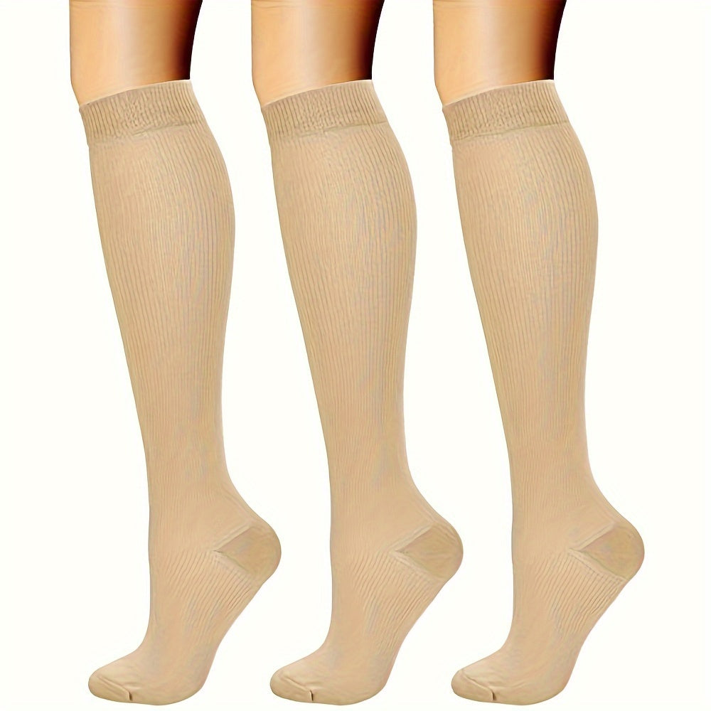 3 Pairs Copper Compression Socks 10-20 mmHg for Men & Women