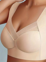 5pcs Wireless Push Up Bras Contrast Mesh Comfy & Breathable Women's Lingerie