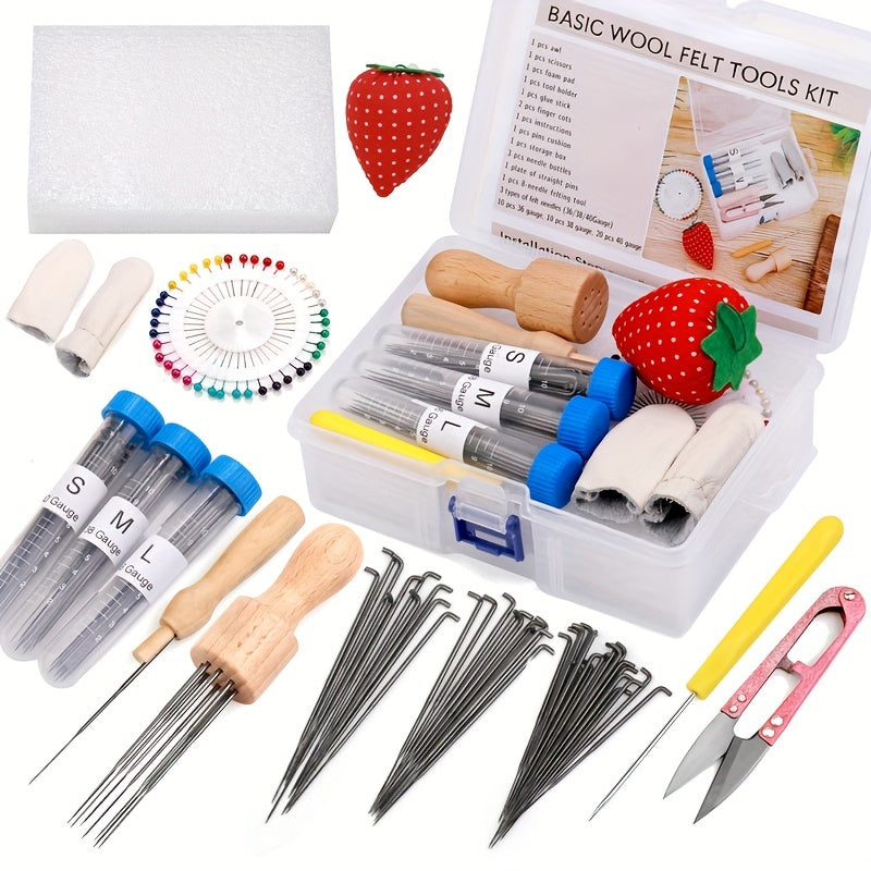 Complete Needle Felting Kit with 8 Felting Needles Tool 36 38 40 Gauge