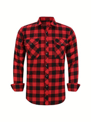 Men's Casual Plaid Button Up Shirt