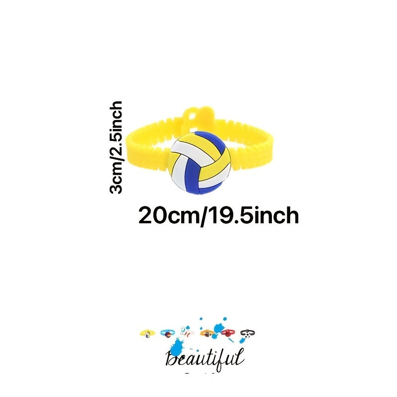 6pcs Funny Football Silicone Bracelet Rubber Wristband Gift
