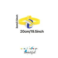 6pcs Funny Football Silicone Bracelet Rubber Wristband Gift