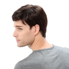 Men's Short Curly Brown Hair Wig