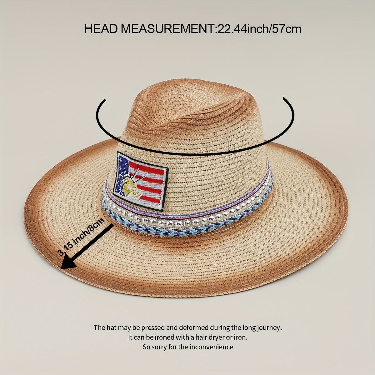 Western Cowboy Straw Hat Spring Summer Top Hat Mens Straw Hat
