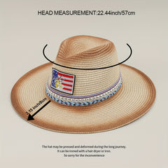 Western Cowboy Straw Hat Spring Summer Top Hat Mens Straw Hat