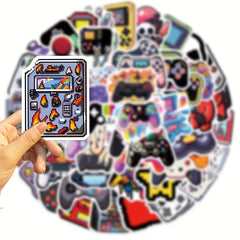 50pc Cartoon Gamepad Stickers for Water Car Computer Guitar