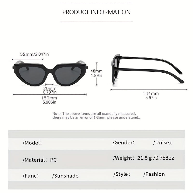 Triangle Cat Eye Sunglasses Men Women UV400 Sun Shades