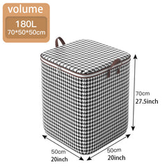 Large Capacity Storage Bag Houndstooth Patten Zipper Organizer