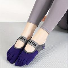 Women's Non-slip Five Toe Yoga Socks Breathable Dance Training Socks