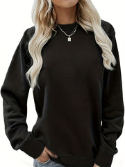 Solid Crew Neck Sweatshirt Casual Long Sleeve Sweatshirt