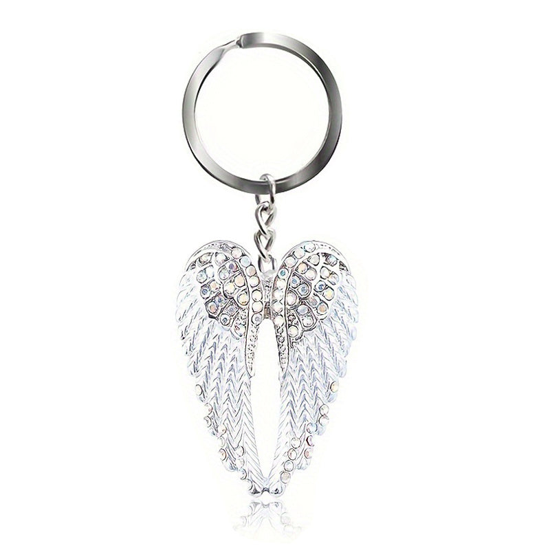 Angel Wings Rhinestone Enamel Keychain