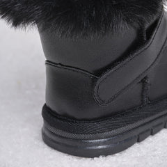 Girls' Hook and Loop Snow Boots Soft Warm Plus Fleece Outdoor Hiking Winter