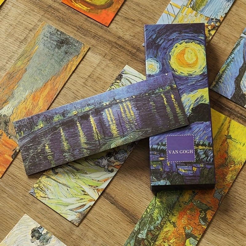 30pcs World Famous Painting Bookmarks Starry Sky Reading Bookmarks