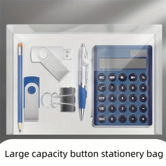 Pp Material Button Bag Transparent Document Bag A4 Storage Bag File Bag 20pcs