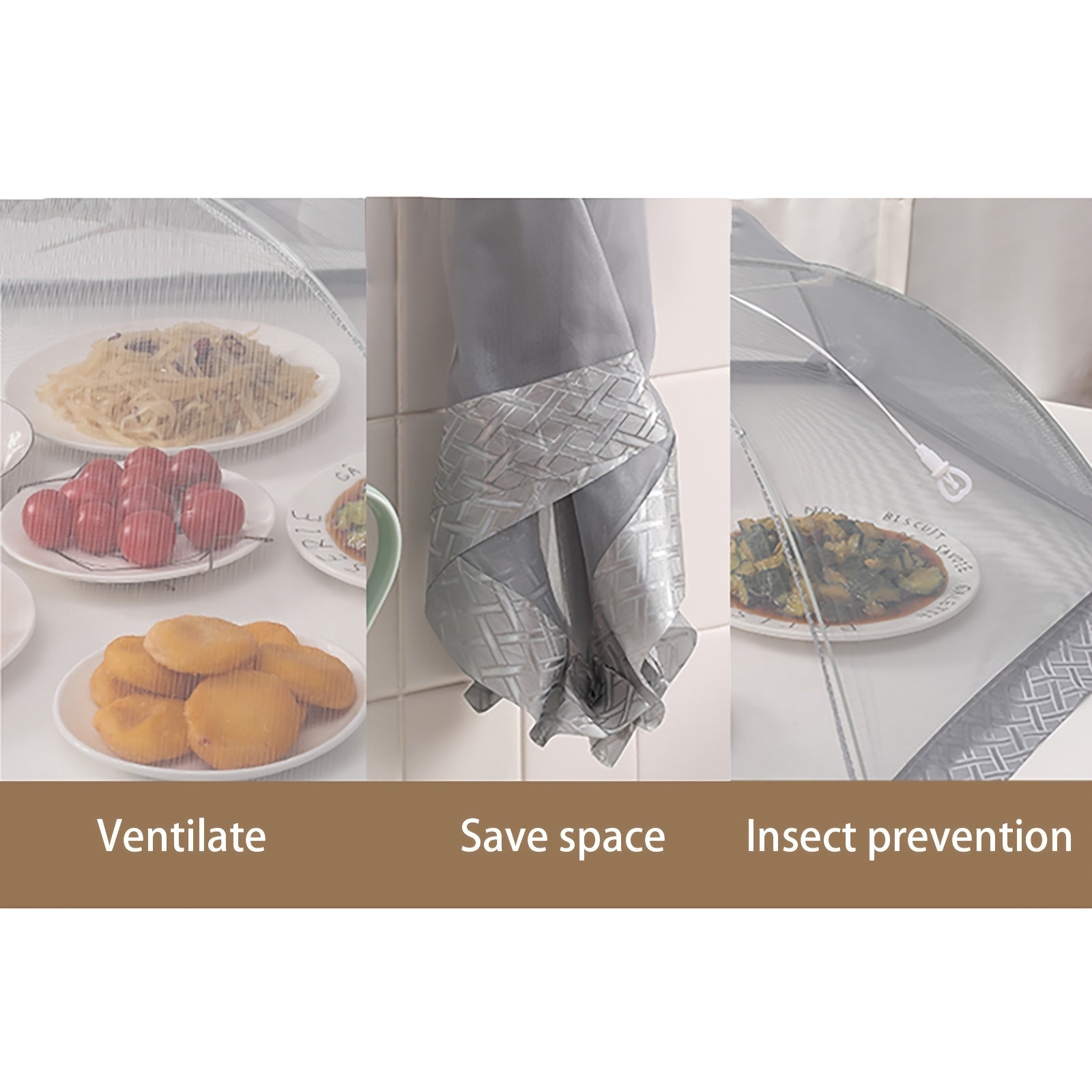 Pop Up Foldable Food Cover Mesh Tent - Blocks Flies & Mosquitoes