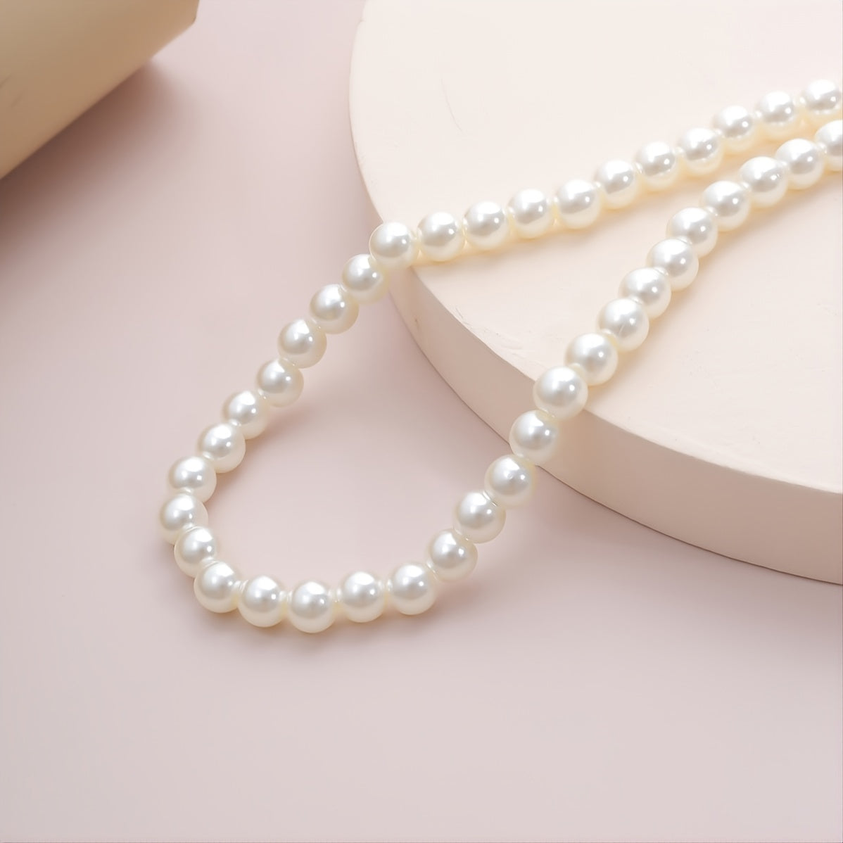 Men's Faux Pearl Beaded Necklace