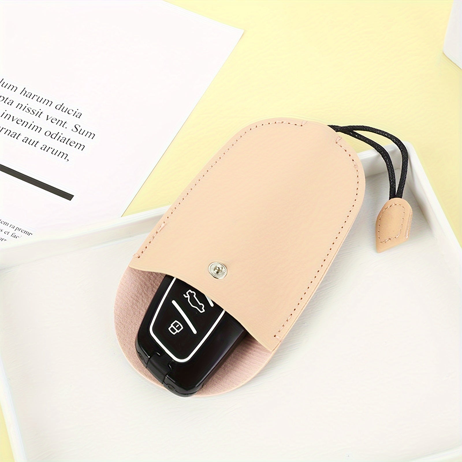 4pcs PU Leather Key Holder Portable Wallet Keychain