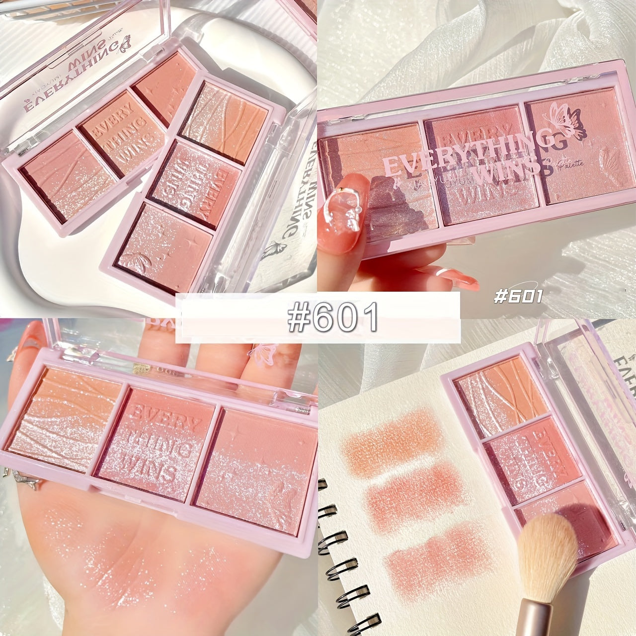 3 Colors Blush Palette Natural Nude Rouge Highlighting Contouring