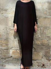Retro Abaya Dress Women's Plus Batwing Sleeve Maxi Loose Dress