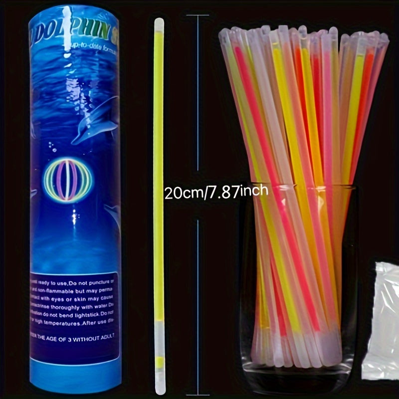 100 Glow in Dark Sticks Neon Party Supplies for Halloween & Christmas