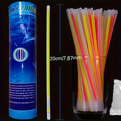 100 Glow in Dark Sticks Neon Party Supplies for Halloween & Christmas