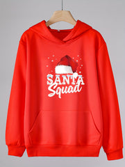 Girl's Santa Hat Letter Print Hoodie with Pocket