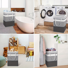 Colorblock Foldable Cloth Basket Waterproof Laundry Toy Storage